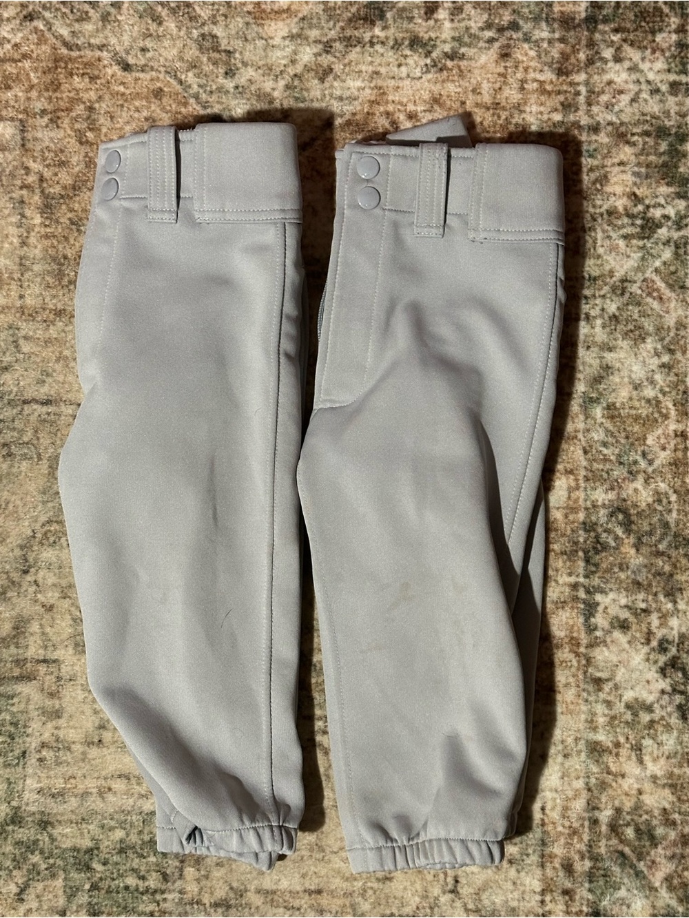 2 Mizuno Gray Short Youth Baseball pants